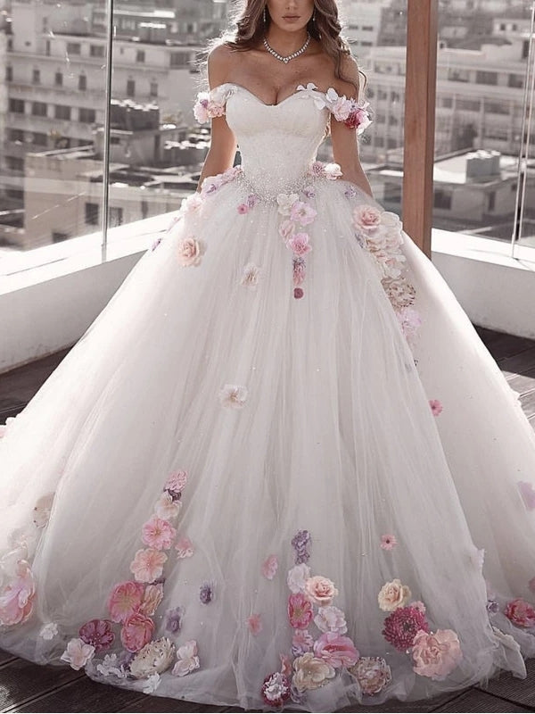 3d flower bridal gown shops