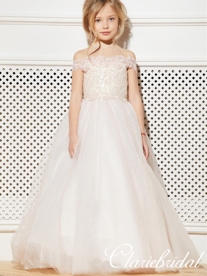 Off Shoulder Flower Girl Dress