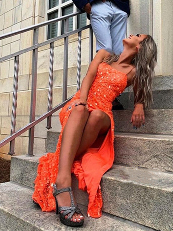 Orange High Low Prom Dresses