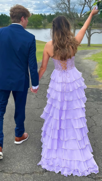 Strapless Newest Long Prom Dresses, Sweetheart Puffy Chiffon Bridesmaid Dresses, Wedding Guest Dresses