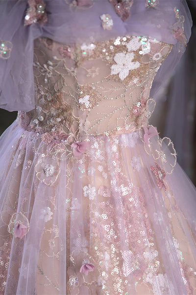 Off the Shoulder A-line Appliques Lace Tulle Prom Dresses, Corset Princess Dresses, Newest 2025 Prom Dresses