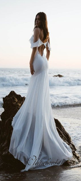 Off white beach wedding dresses fashion